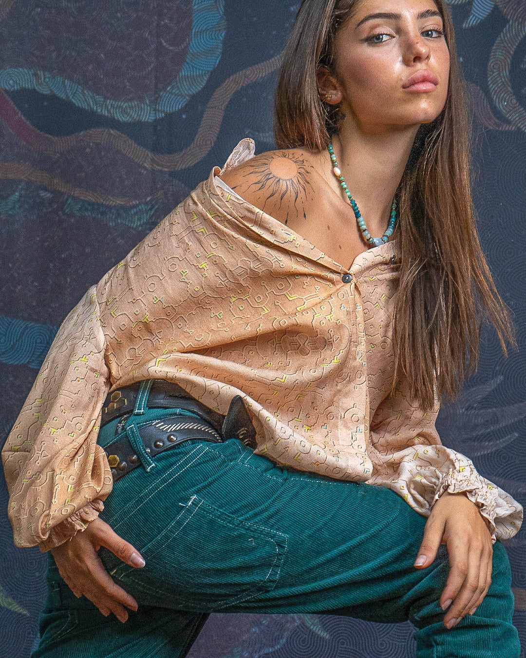 Shirt Woman Longsleeve Frufru / Bio Farms Bamboo - REBIRTH OF IKARO Whitesands
